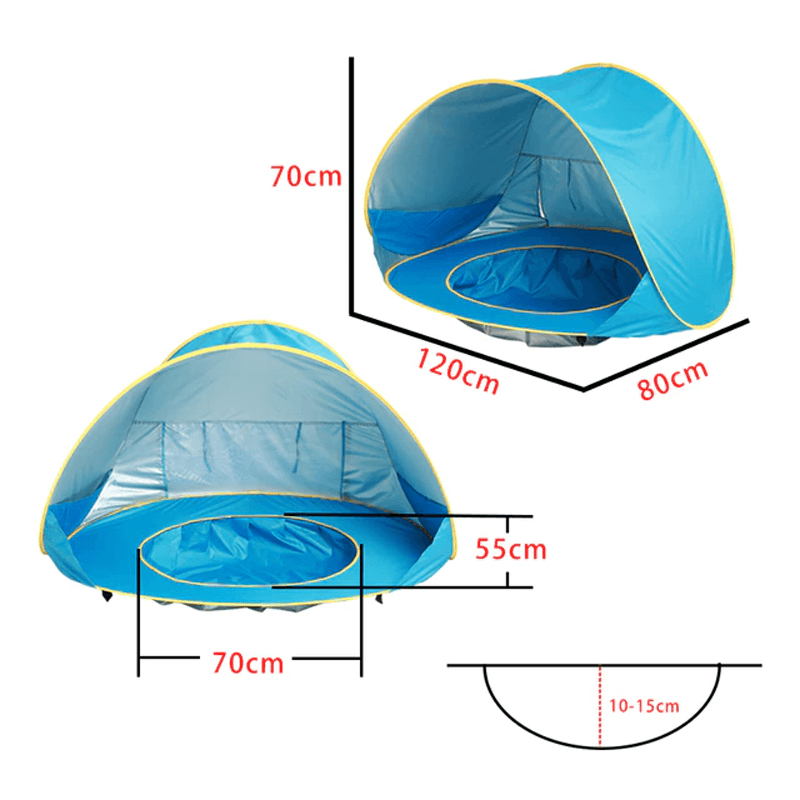 Pop-Up UV-teltta Uima-altaalla