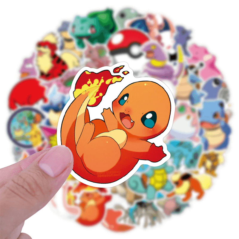 Poke Klistermärken Set – 50 Unika Stickers för Samlare och Fans