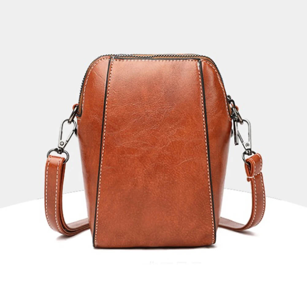 Vintage Crossbody Nahkalaukku Naisille - Säädettävä Olkahihna, Kompakti Muotoilu ja Tyylikäs Tyyli