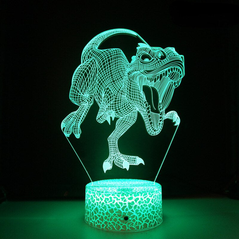 3D LED-valaisin Dinosaurus